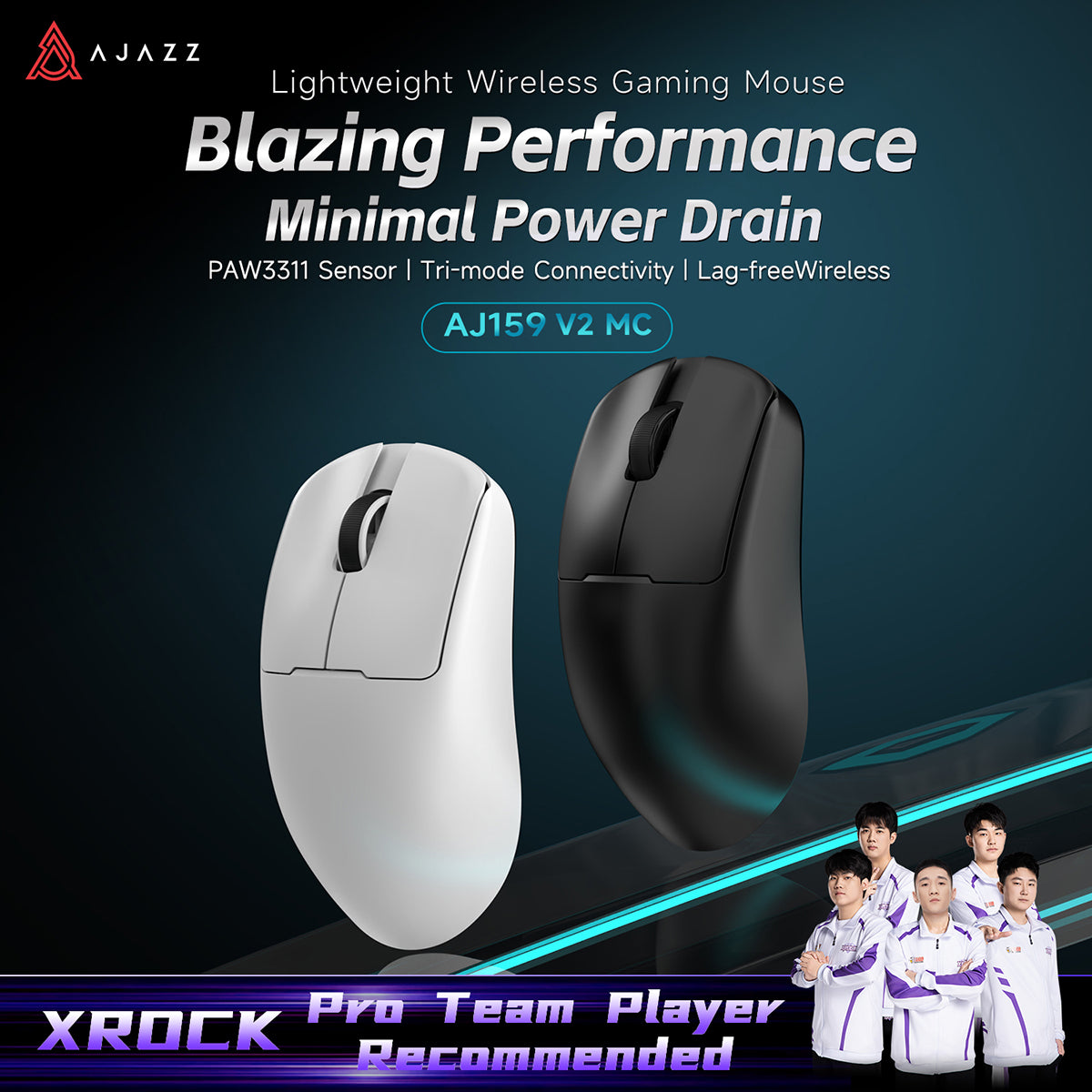 AJAZZ AJ159 V2 MC Wireless Gaming Mouse with Swappable Battery — view 3