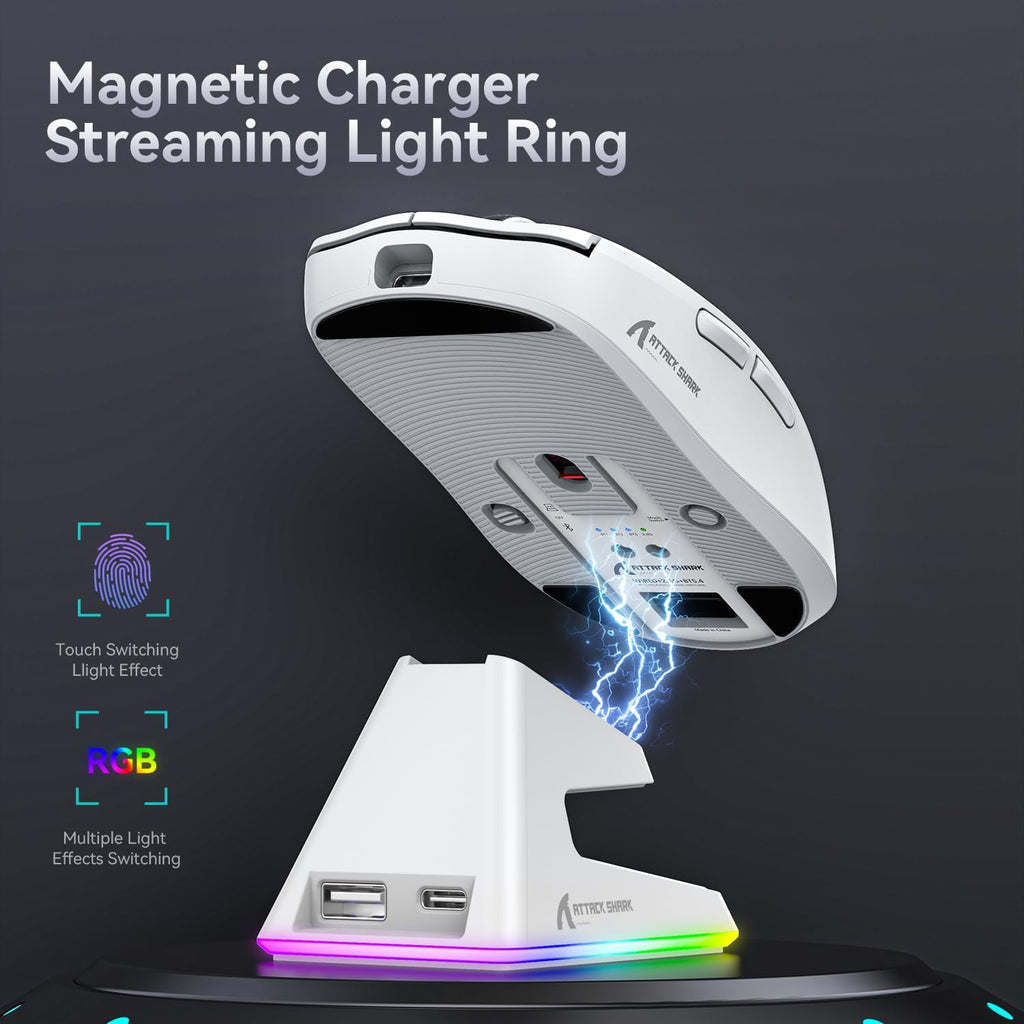 Attack Shark X6 49g Wireless Gaming Mouse with Charging Dock — view 4