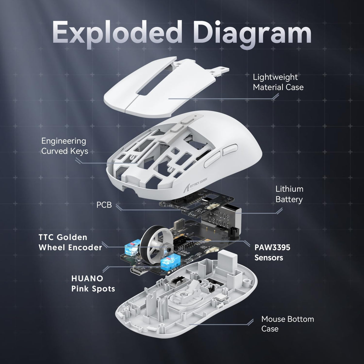 Attack Shark X6 49g Wireless Gaming Mouse with Charging Dock — view 5