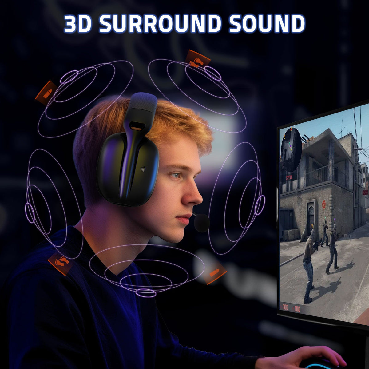 Attack Shark L80 PRO Wireless Gaming Headset, Dual Mic, 2.4G/BT — view 5