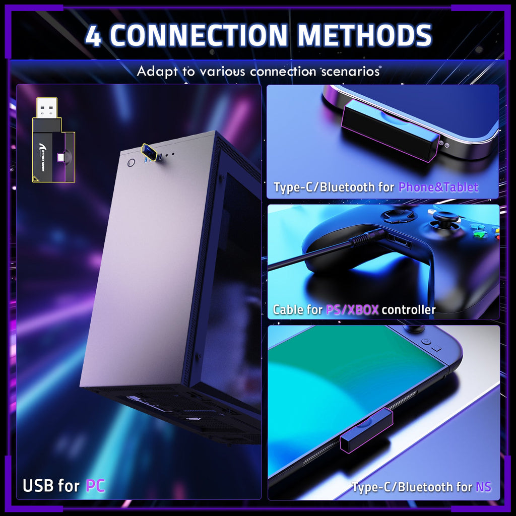 Attack Shark L80 PRO Wireless Gaming Headset, Dual Mic, 2.4G/BT — view 3