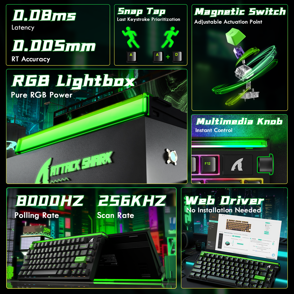 Attack Shark R85 HE 75% Wired 8K Magnetic Keyboard with Lightbox — view 3