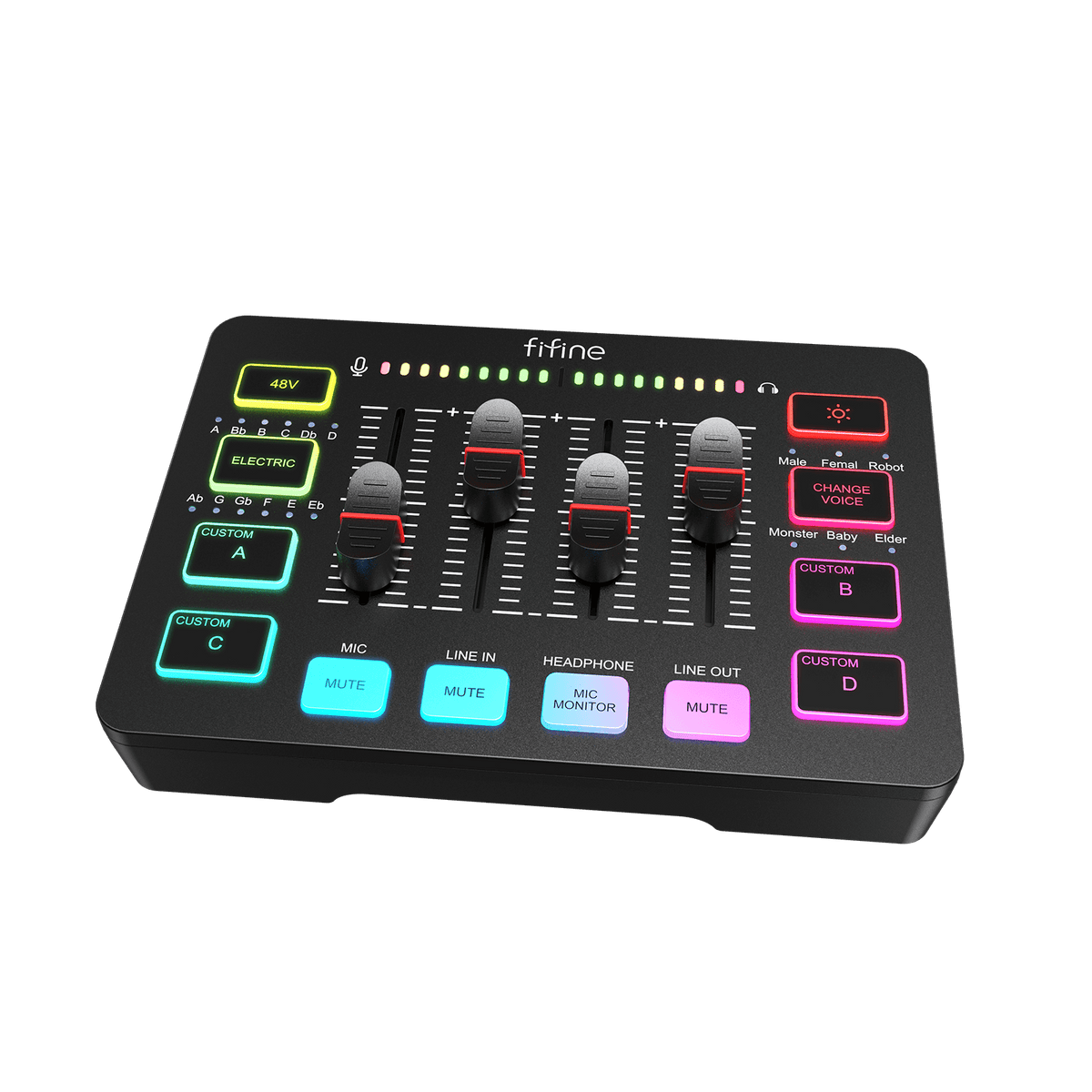 FIFINE AmpliGame SC3 Gaming Audio Mixer, XLR Input, 48V Phantom