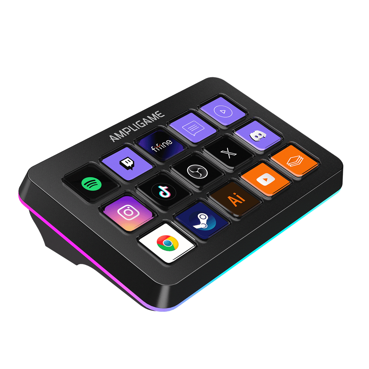FIFINE AmpliGame D6 Stream Deck, 15 LCD Macro Keys with RGB — view 3