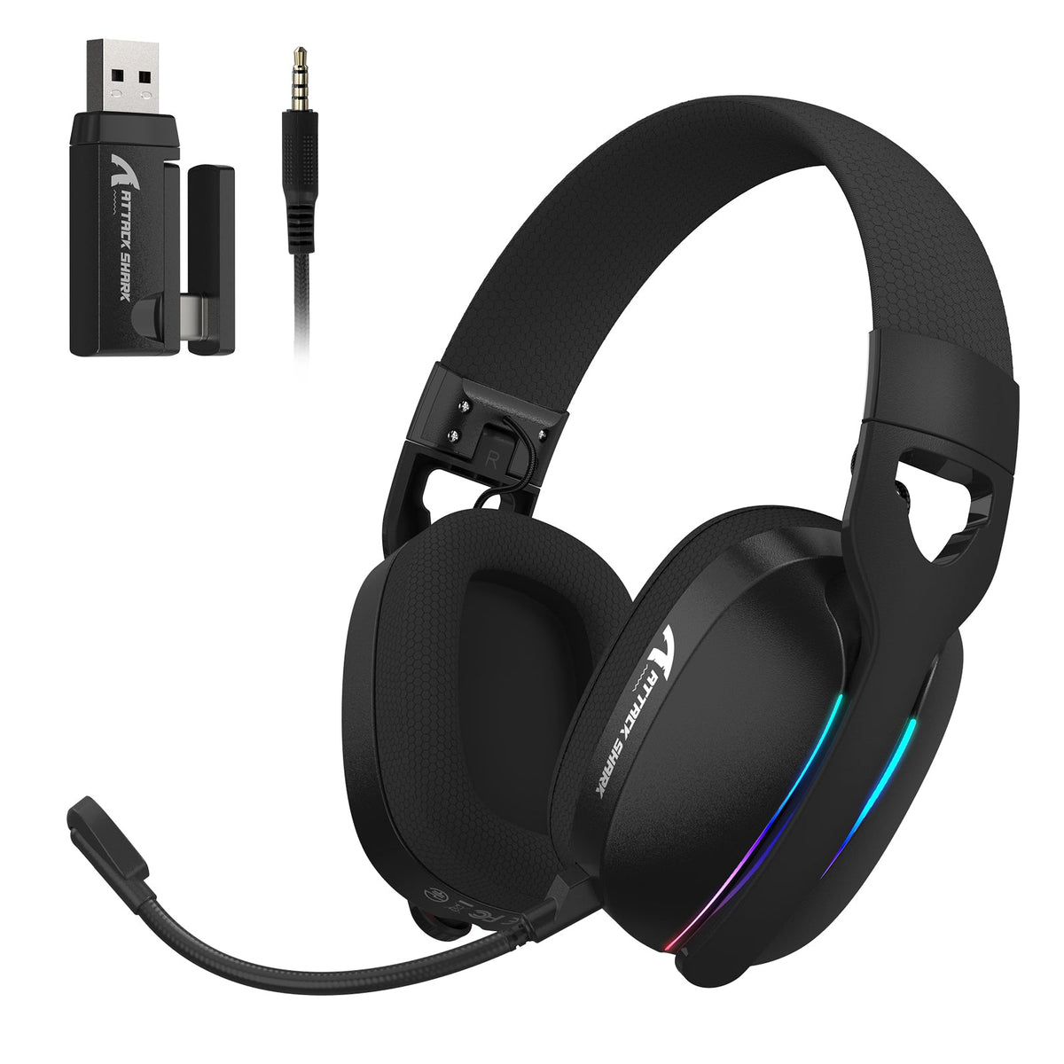 Attack Shark L90 Foldable Ultralight Tri-Mode RGB Gaming Headset