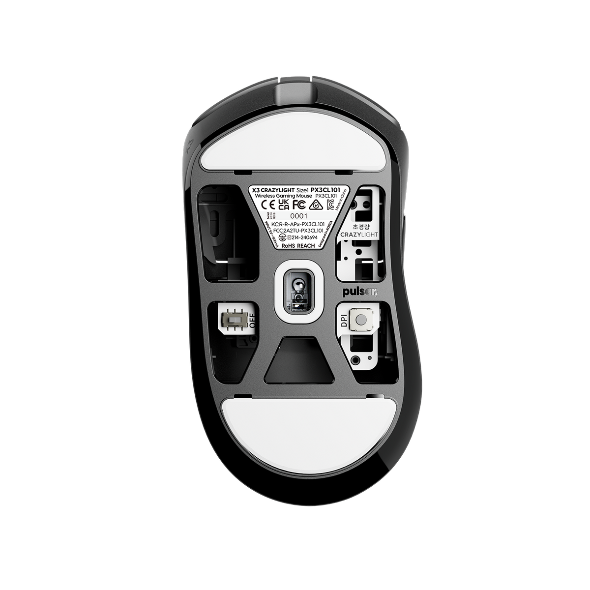Pulsar X3 CrazyLight Medium 8K Ergonomic Wireless Gaming Mouse — view 2