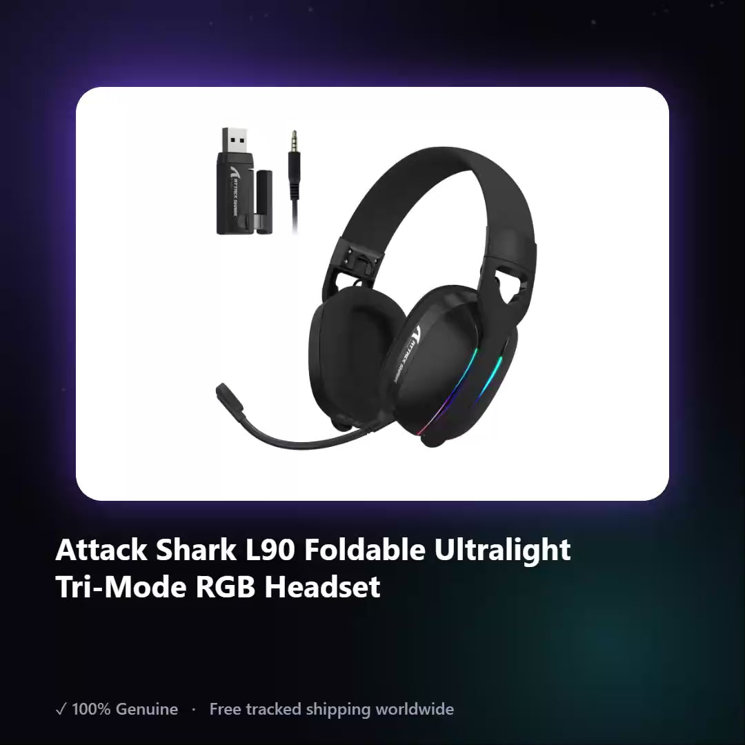 AUREN — Attack Shark L90 Foldable Ultralight Tri-Mode RGB Headset
