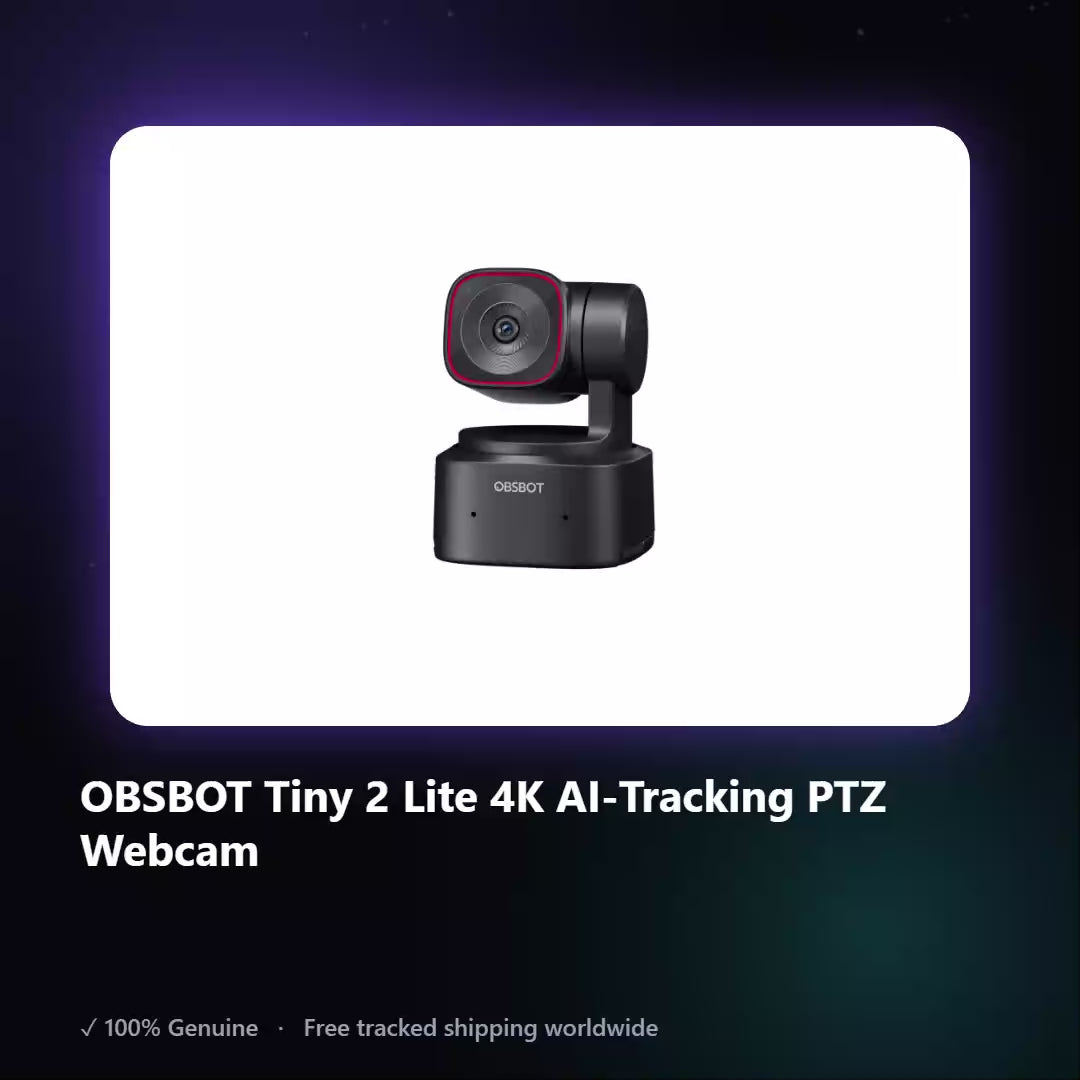 AUREN — OBSBOT Tiny 2 Lite 4K AI-Tracking PTZ Webcam