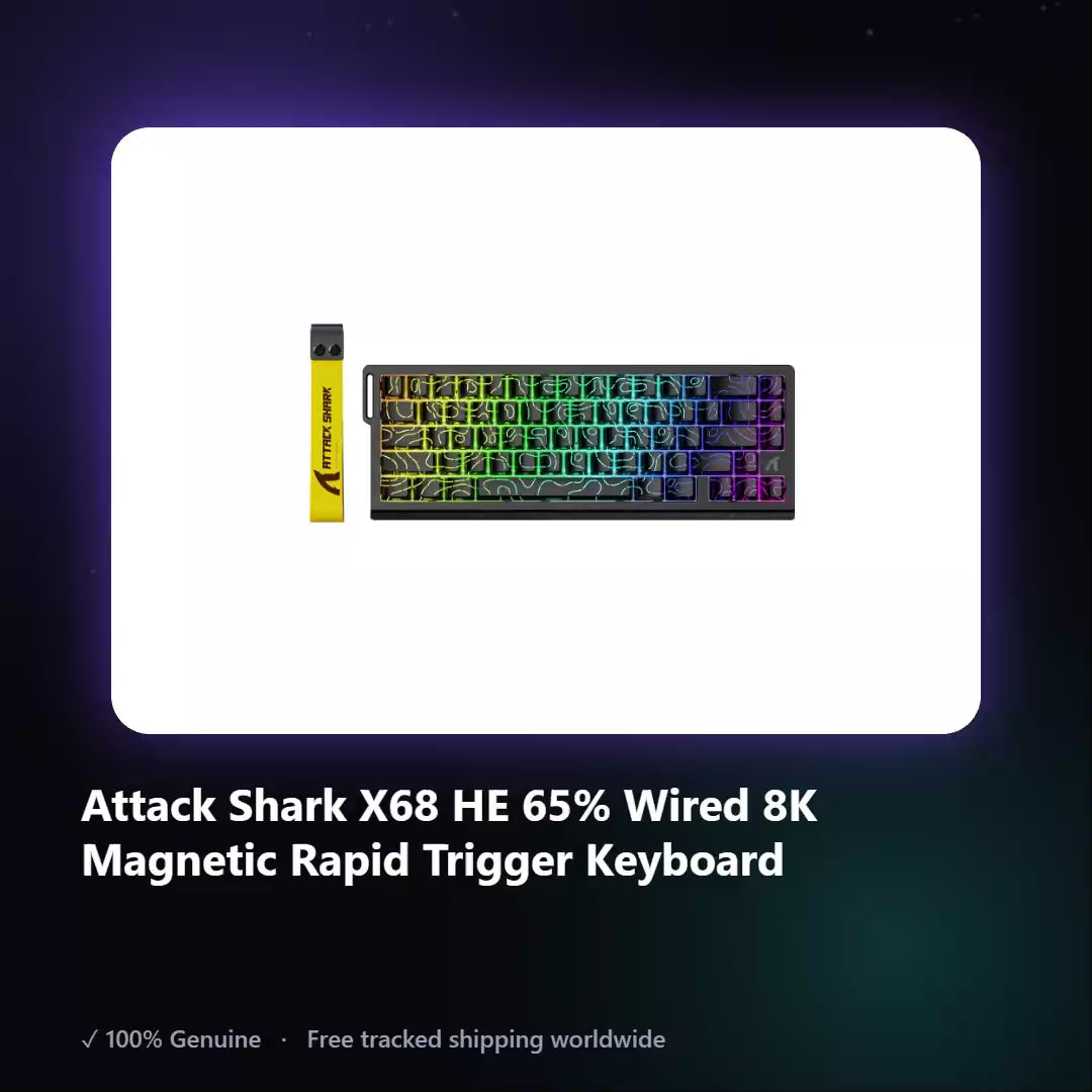 AUREN — Attack Shark X68 HE 65% Wired 8K Magnetic Rapid Trigger Keyboard
