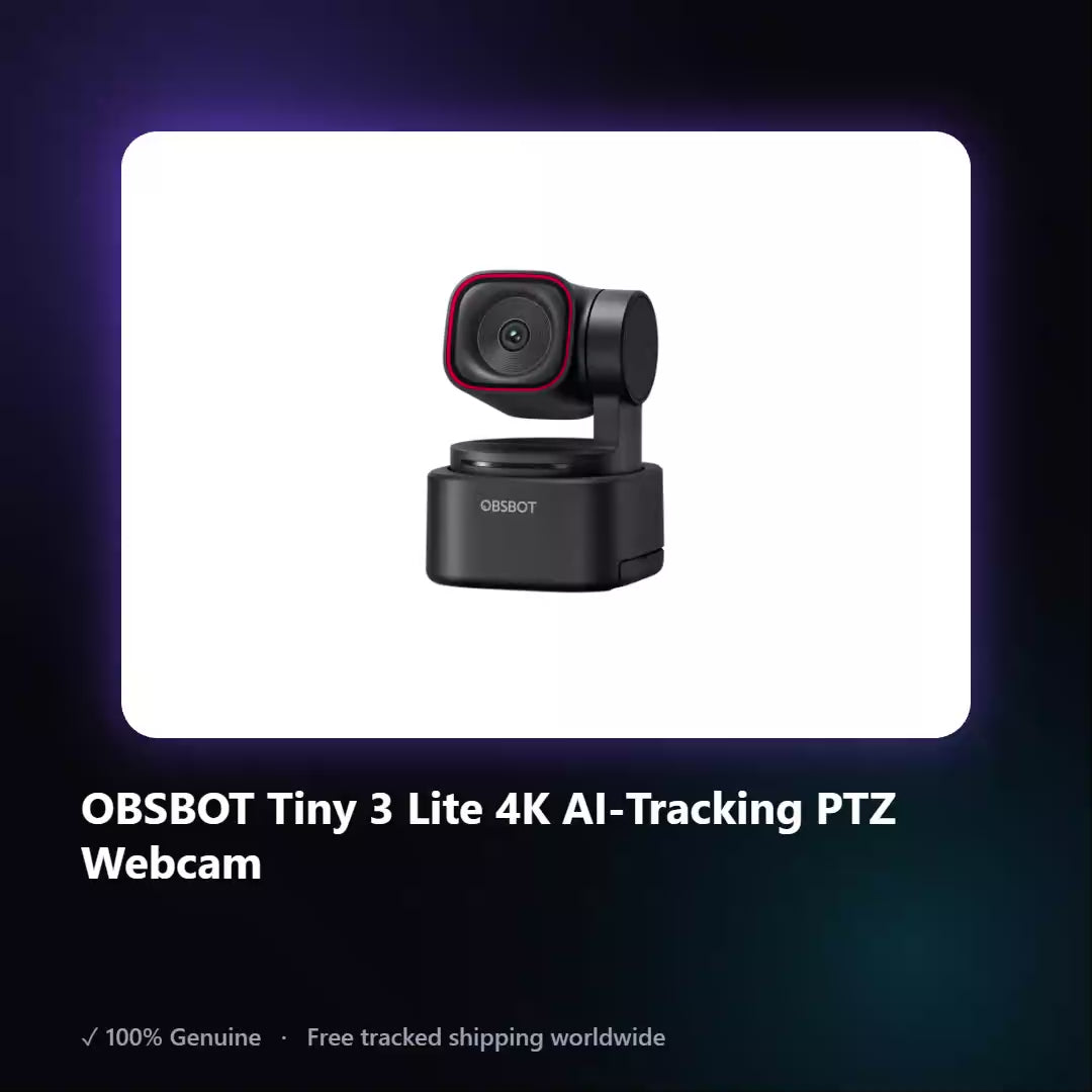 AUREN — OBSBOT Tiny 3 Lite 4K AI-Tracking PTZ Webcam