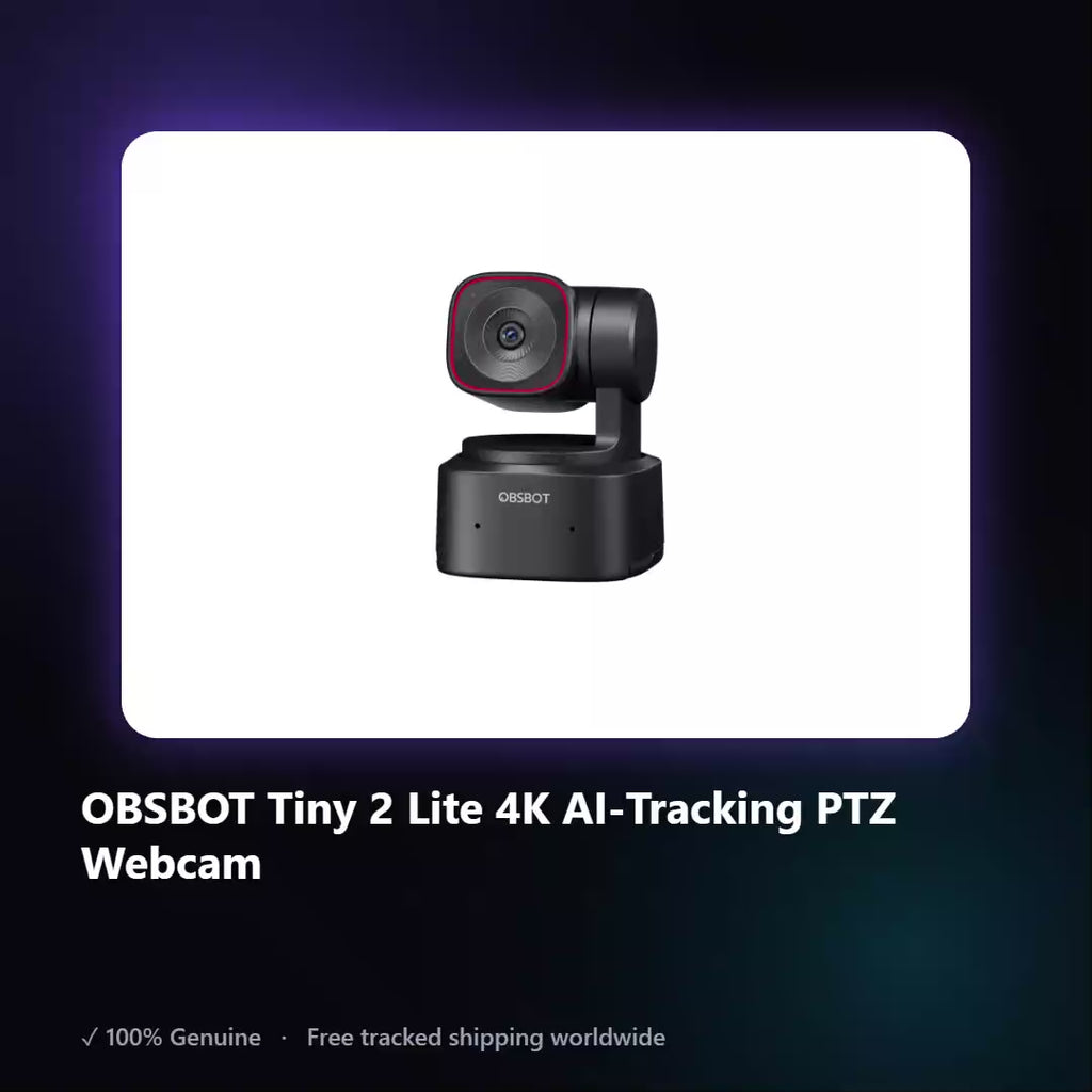 AUREN — OBSBOT Tiny 2 Lite 4K AI-Tracking PTZ Webcam